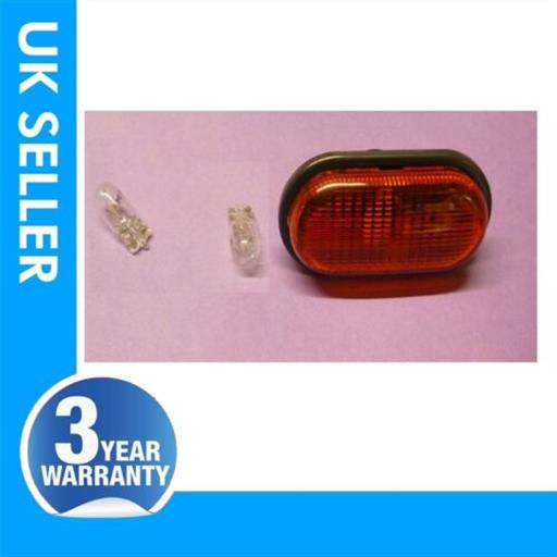 SIDE INDICATOR REPEATER LENS LIGHT WITH BULBS ORANGE COLOUR 