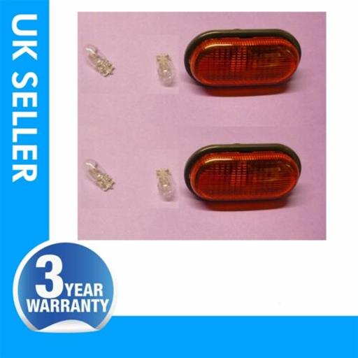 SIDE INDICATOR REPEATER LENS LIGHT WITH BULBS ORANGE COLOUR 