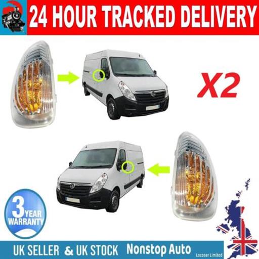 DOOR WING MIRROR INDICATOR REPEATER LENS LEFT&RIGHT 