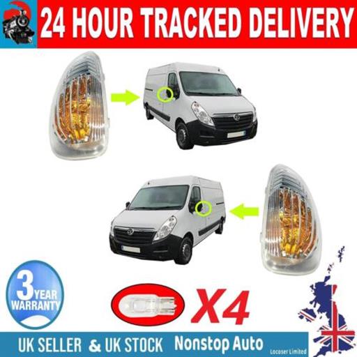 DOOR WING MIRROR INDICATOR REPEATER LENS LEFT & RIGHT 