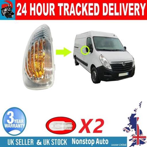 DOOR WING MIRROR INDICATOR REPEATER LENS WITH BULB RIGHT 