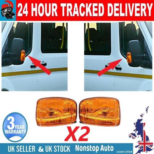 WING MIRROR INDICATOR REPEATER LENS LIGHT LEFT&RIGHT SIDE FITS FORD TRANSIT 