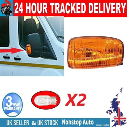 WING MIRROR INDICATOR REPEATER LENS LIGHT BULB RIGHT SIDE FOR FORD TRANSIT 