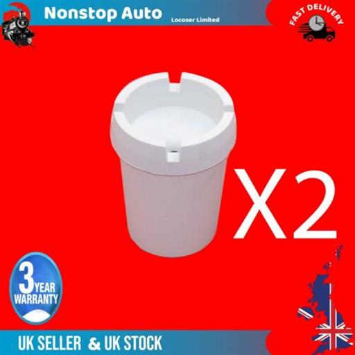 2X CIGARETTE BUTT BUCKET ASHTRAY SMOKING OUTDOOR BAR PUB PLASTIC CAR ASH WHITE 