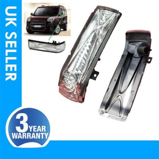 FOR FIAT DOBLO WING MIRROR INDICATOR REPEATER LENS LIGHT L & R 71765449 71765377 