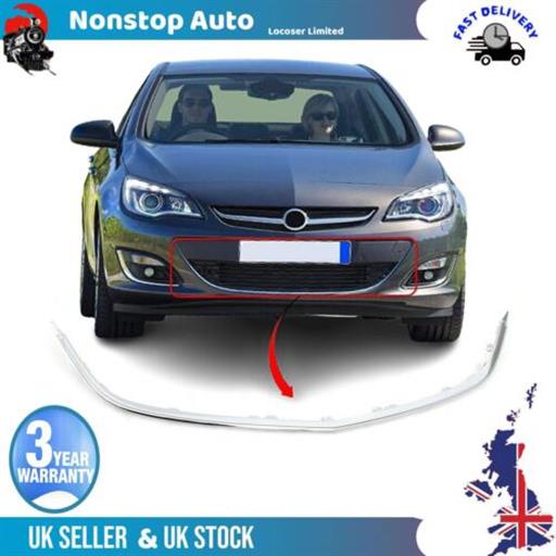 FRONT BUMPER LOWER GRILLE CHROME FRAME FOR VAUXHALL ASTRA J 1322022 