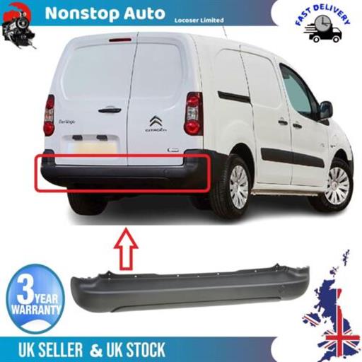 REAR BUMPER CENTRE WITHOUT SENSOR HOLES BLACK 