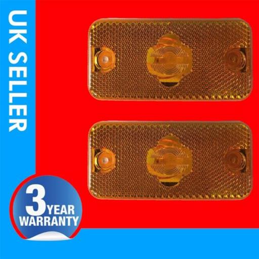 2X SIDE INDICATOR REPATER LENS LIGHT AMBER 