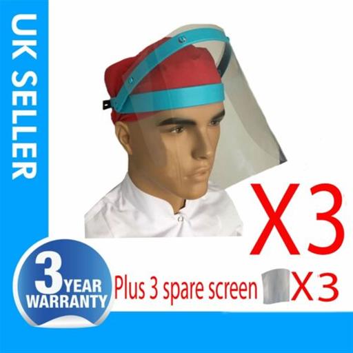 3X FULL FACE COVERING VISOR MASK SHIELD PROTECTION REUSABLE SPLASH GUARD SAFETY 