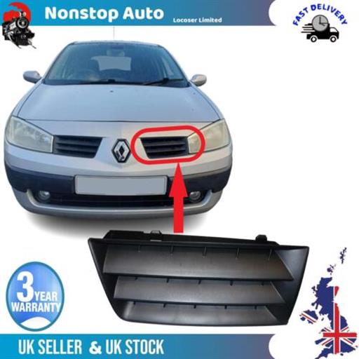 FRONT BUMPER GRILL PANEL LEFT FITS RENAULT MEGANE (02-05) 7701476893 